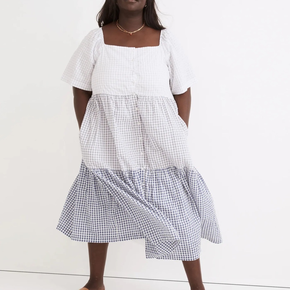Madewell Gingham Midi Dress